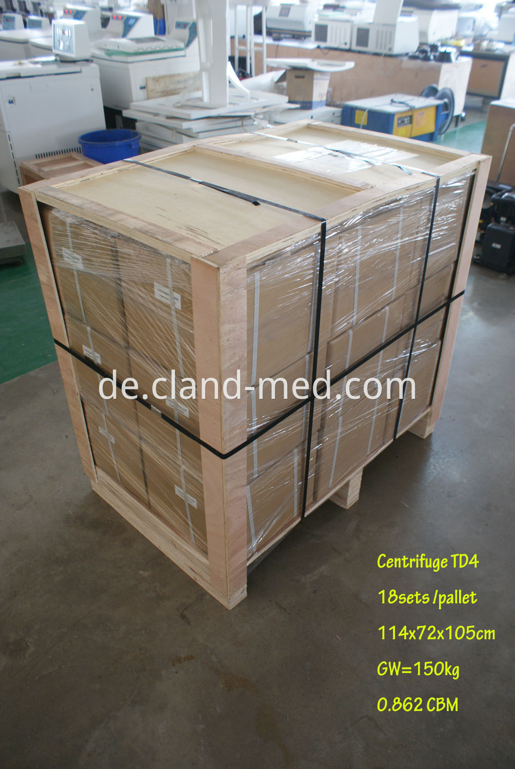 TD4 18sets per pallet 114x72x105cm GW=150kg